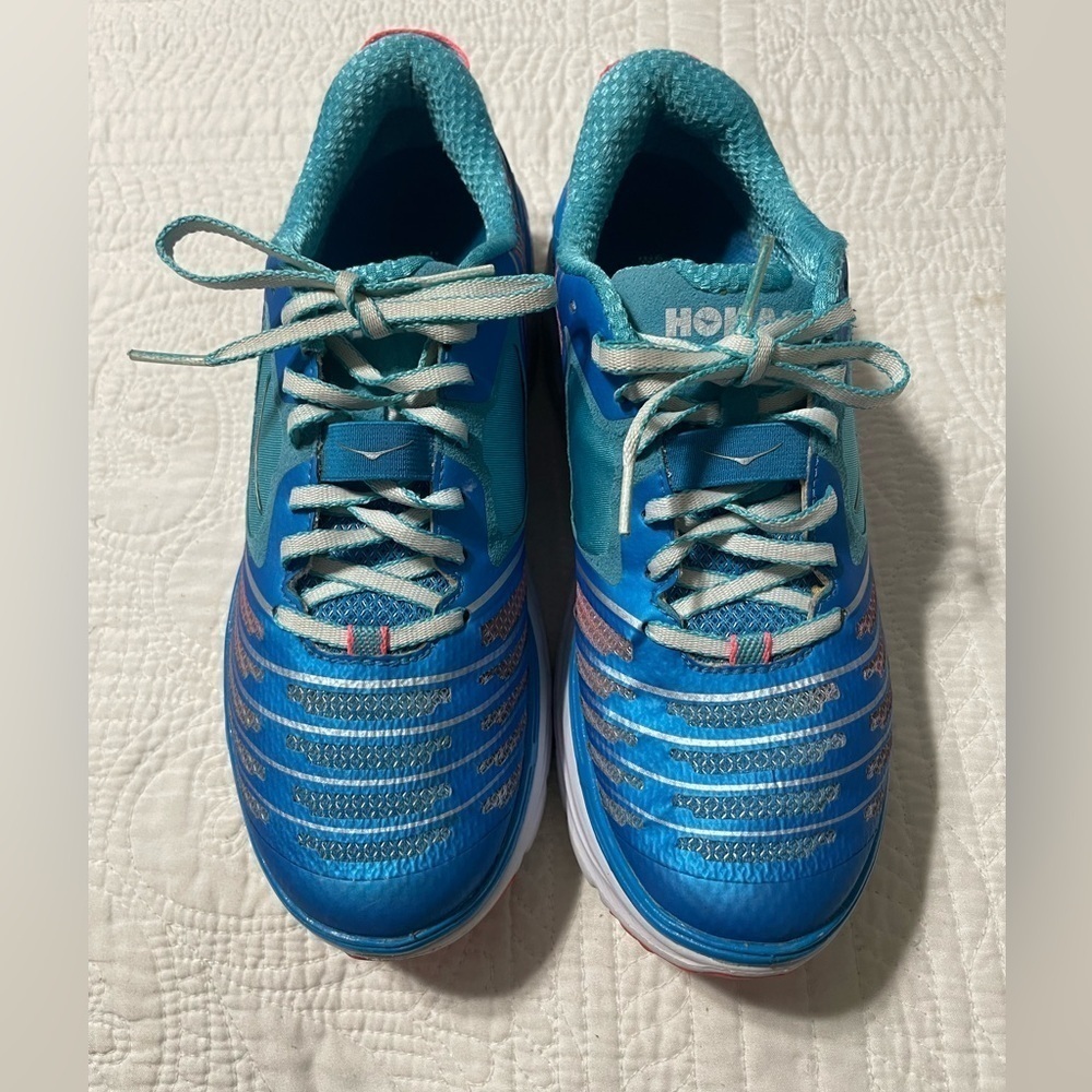 Hoka One One Vanquish Running Shoes Womens Size US 11 Blue White Pink